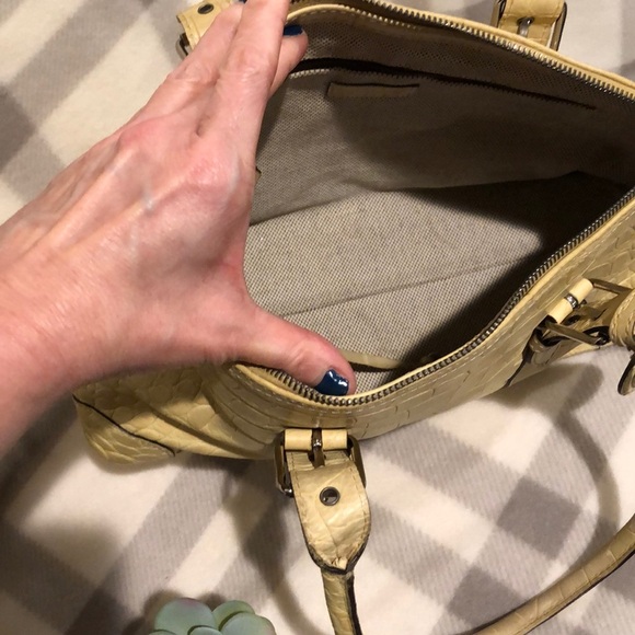 Dooney & Bourke yellow crocodile satchel handbag - Picture 5 of 7